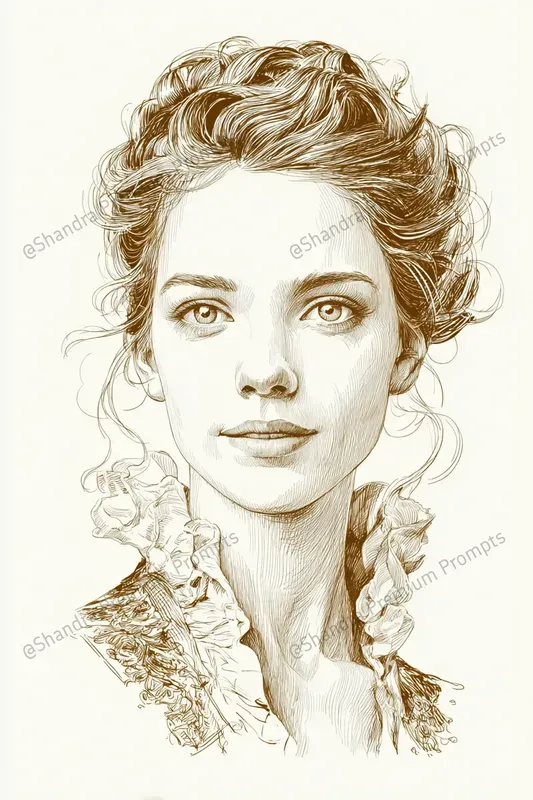 Vintage Sepia Line Drawings
