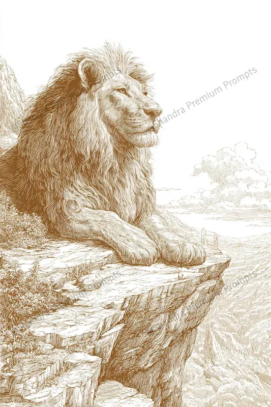 Vintage Sepia Line Drawings