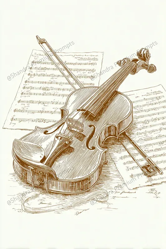 Vintage Sepia Line Drawings