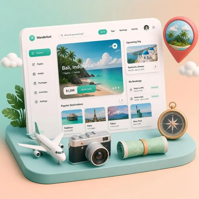 Modern 3D Clay Isometric Renders