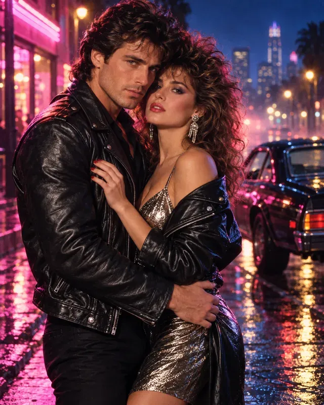80s Retro Couple Portrait Photos