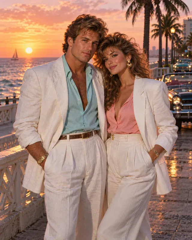 80s Retro Couple Portrait Photos