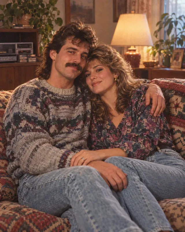 80s Retro Couple Portrait Photos