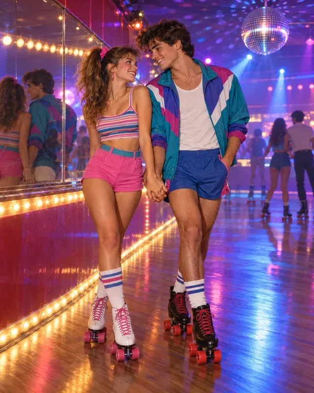 80s Retro Couple Portrait Photos