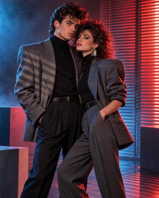 80s Retro Couple Portrait Photos