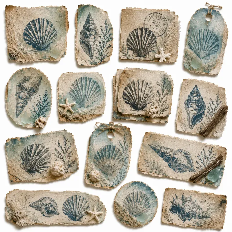 Junk Journal Ocean Ephemera Generator