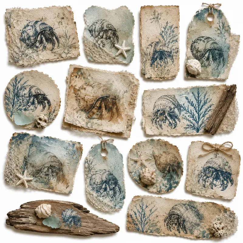Junk Journal Ocean Ephemera Generator