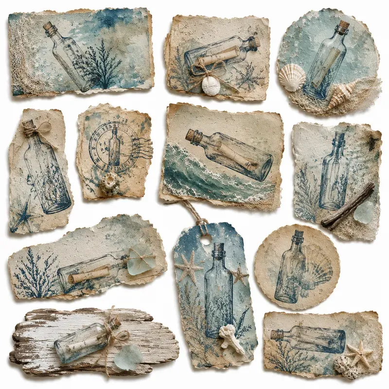 Junk Journal Ocean Ephemera Generator