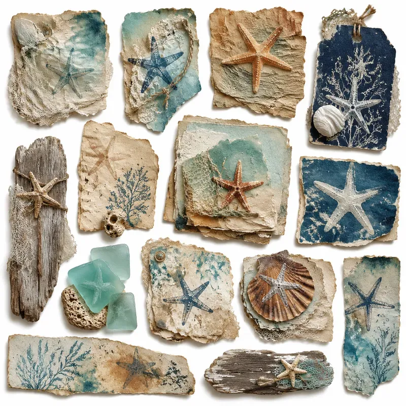 Junk Journal Ocean Ephemera Generator
