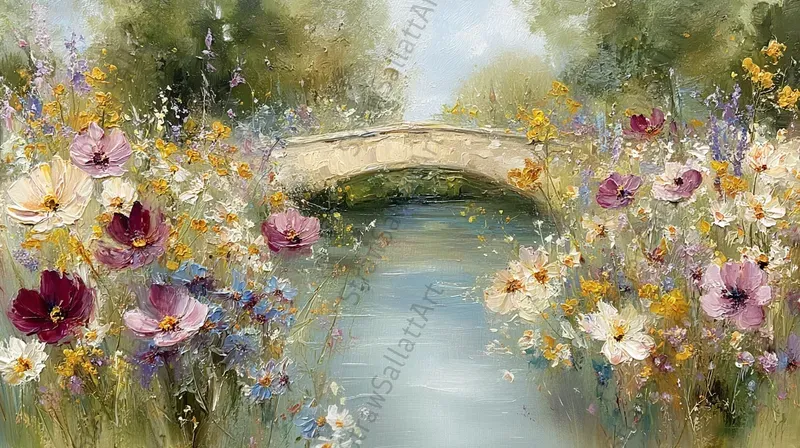 Cottagecore Oil Impasto Landscape Tv Art