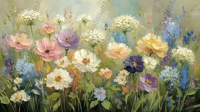 Cottagecore Oil Impasto Landscape Tv Art