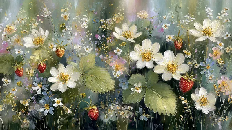 Cottagecore Oil Impasto Landscape Tv Art