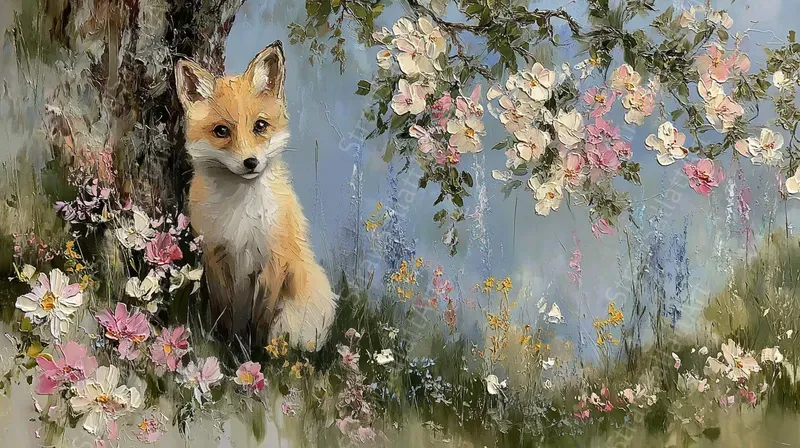 Cottagecore Oil Impasto Landscape Tv Art