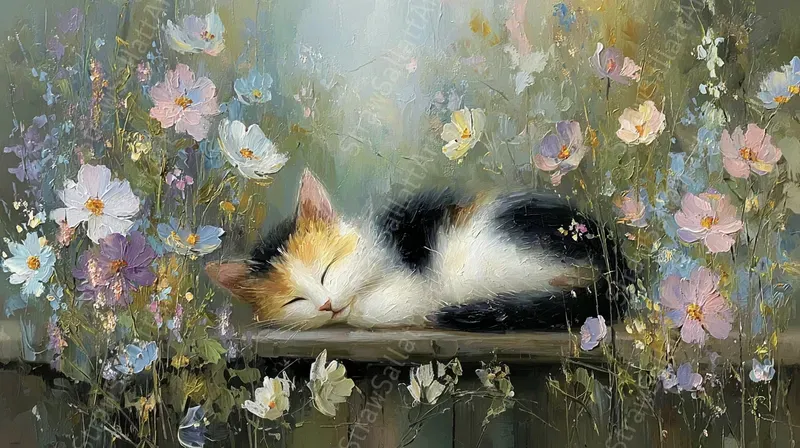 Cottagecore Oil Impasto Landscape Tv Art