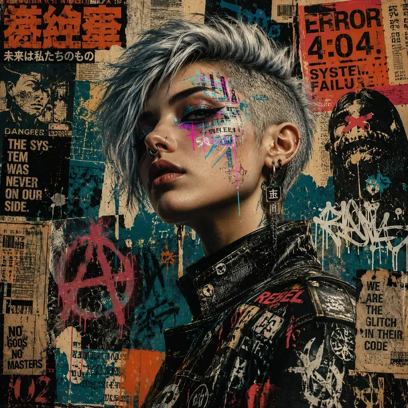 Punk Urban Collage Portrait Art