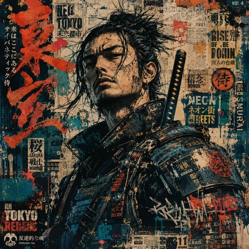 Punk Urban Collage Portrait Art