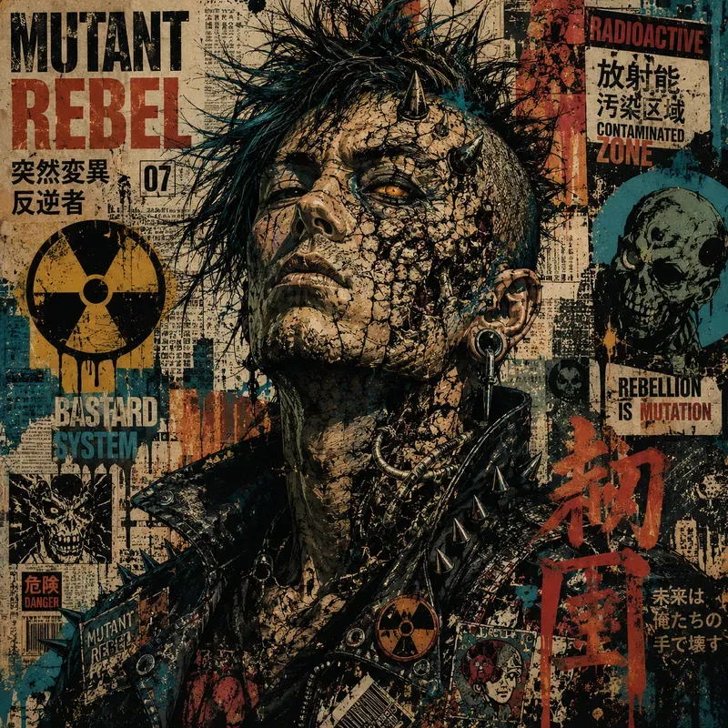 Punk Urban Collage Portrait Art