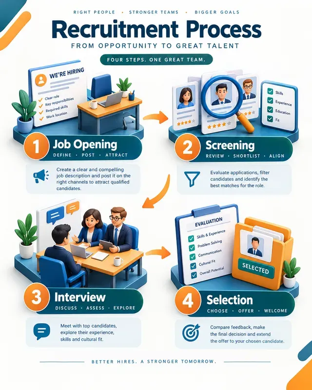 3D Hr Process Infographic Posters