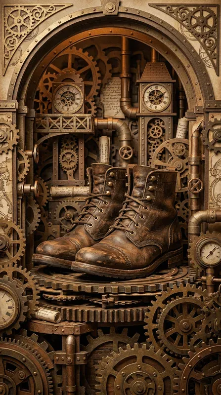 Steampunk Brass Gear Papercraft Stages