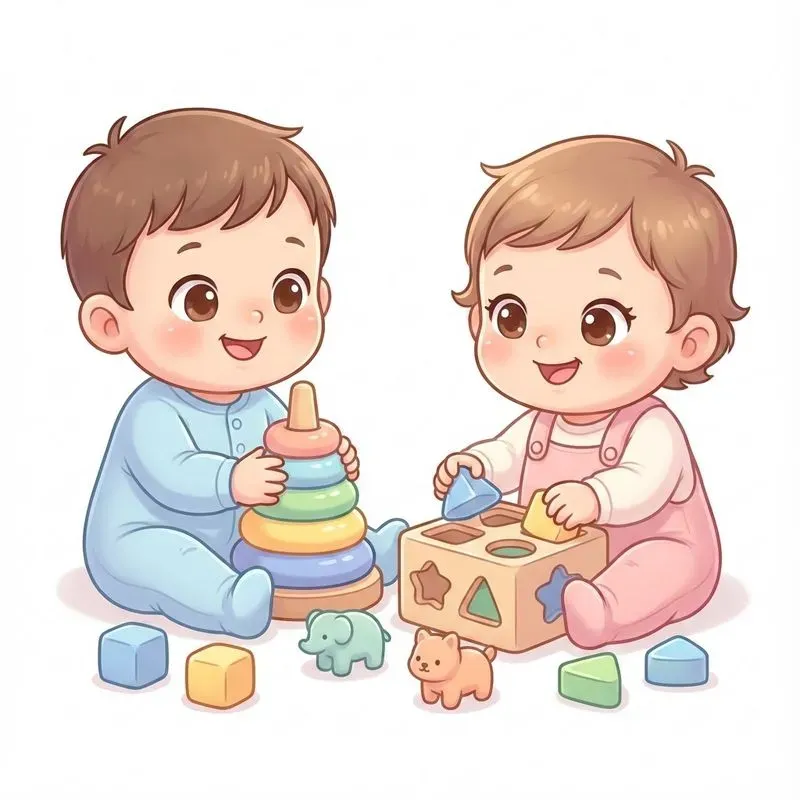 Cute White Background Kids Learning