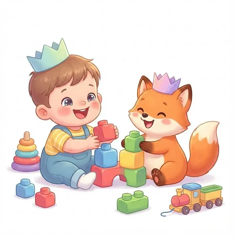 Cute White Background Kids Learning