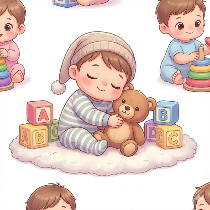 Cute White Background Kids Learning