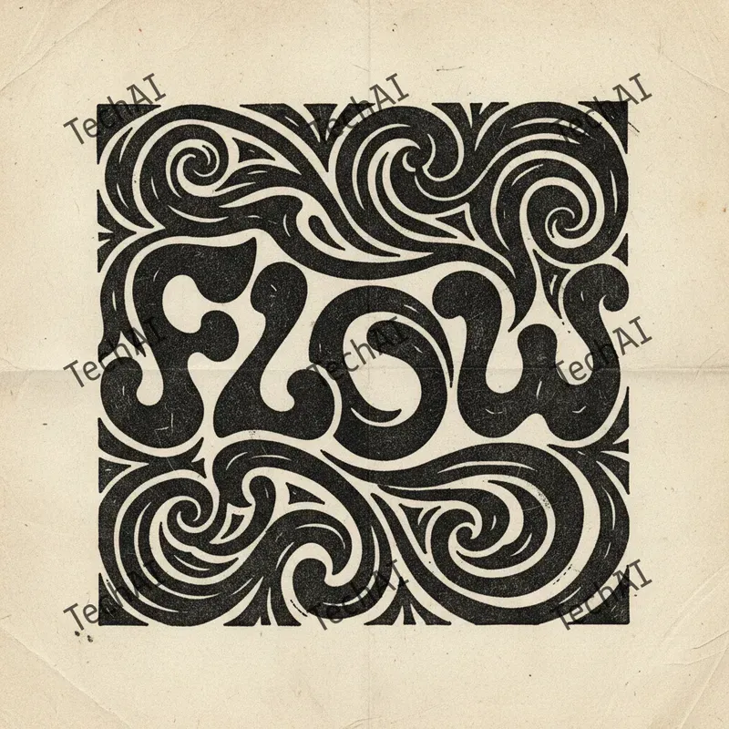 Retro Counterculture Linocut Style