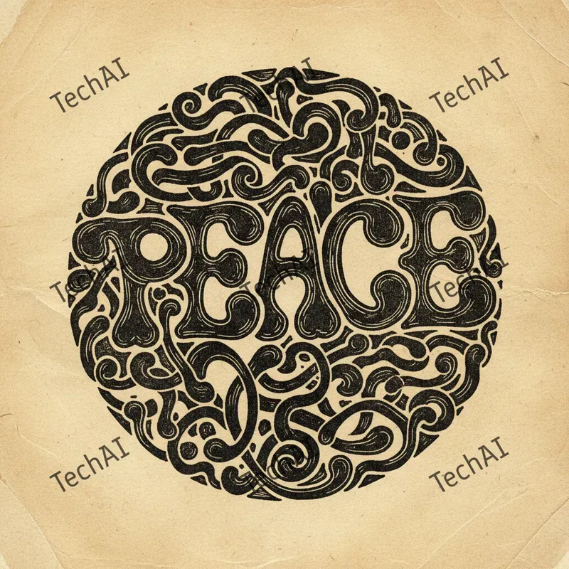 Retro Counterculture Linocut Style