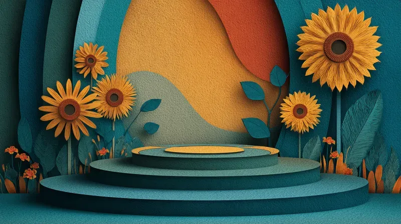 Festive Event Stage Vector Art