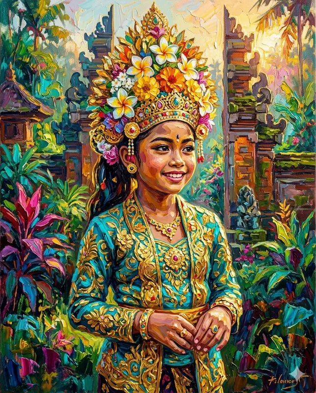Indonesian Kids Impasto Art Portraits