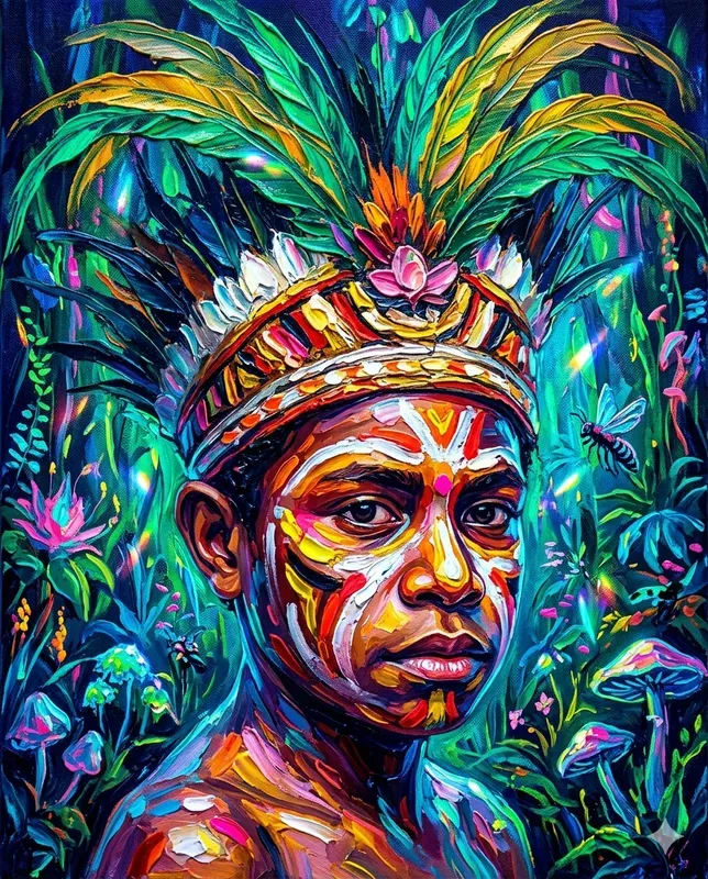 Indonesian Kids Impasto Art Portraits