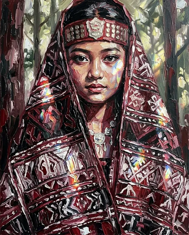 Indonesian Kids Impasto Art Portraits