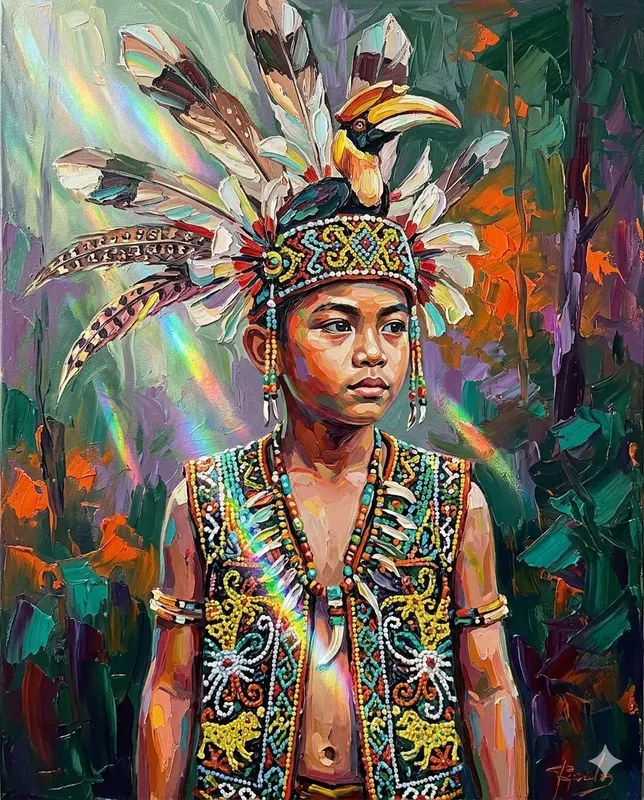 Indonesian Kids Impasto Art Portraits