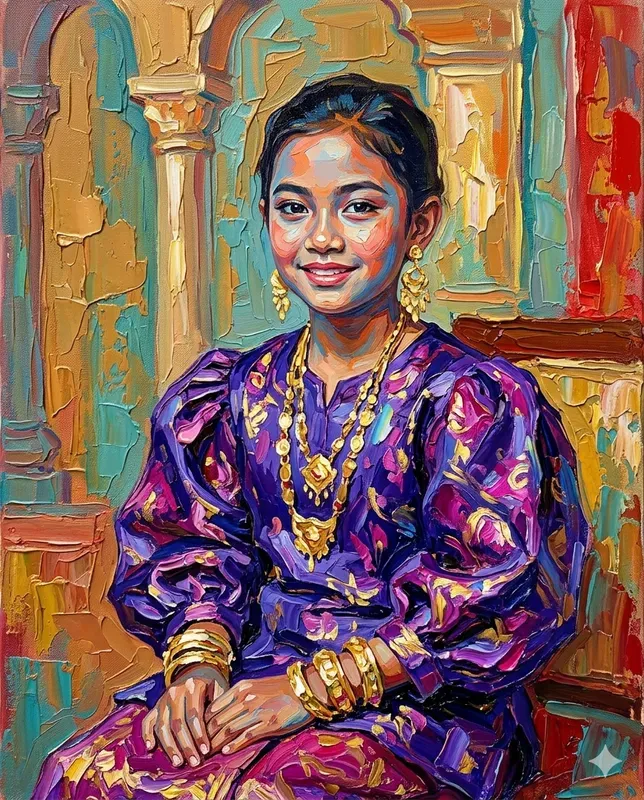 Indonesian Kids Impasto Art Portraits