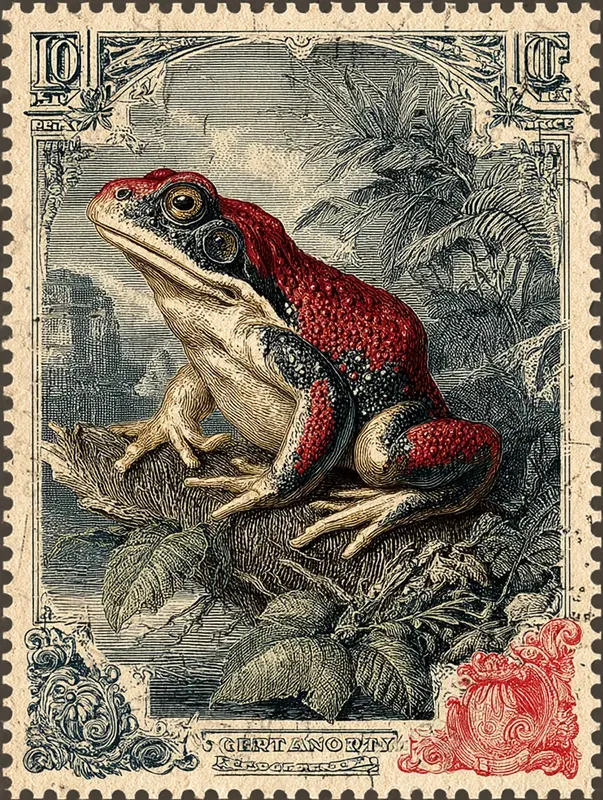 Vintage Animal Postage Stamp Ephemera