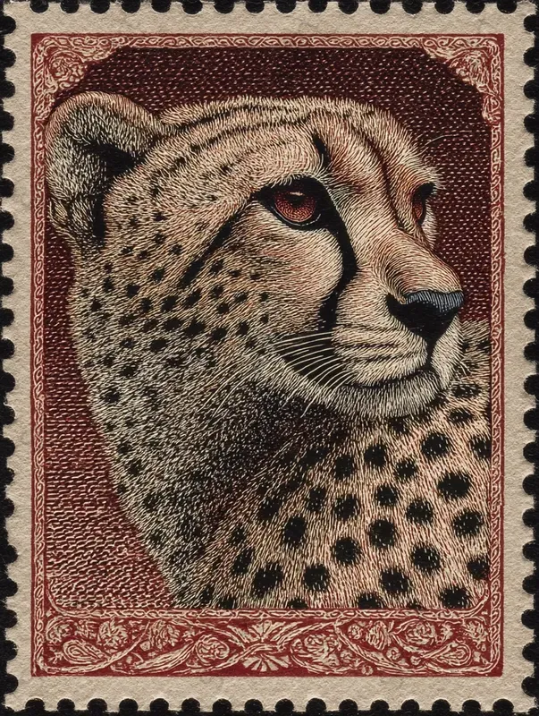 Vintage Animal Postage Stamp Ephemera
