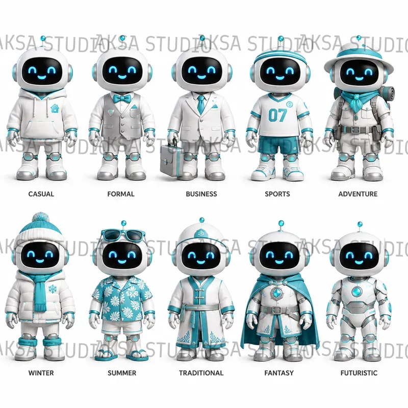 3D Character Outfit Sheets