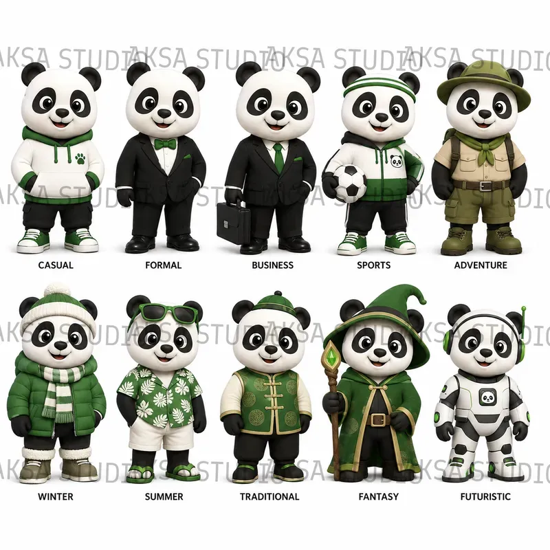 3D Character Outfit Sheets