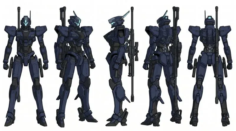 Mecha Robot Design Character Turnarounds