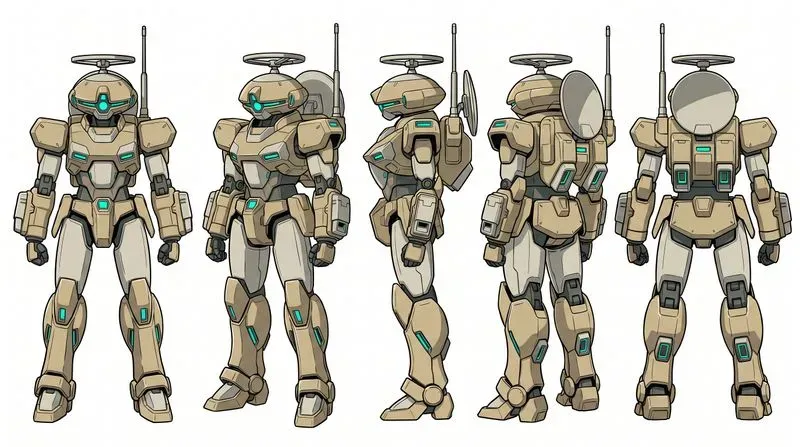Mecha Robot Design Character Turnarounds