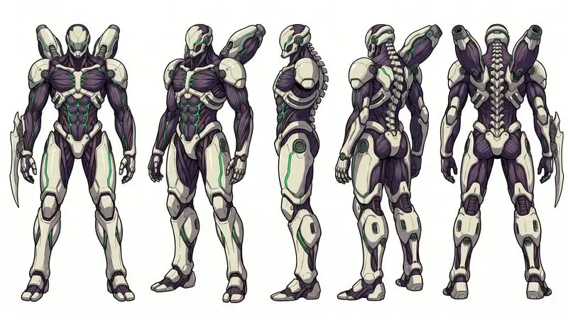Mecha Robot Design Character Turnarounds