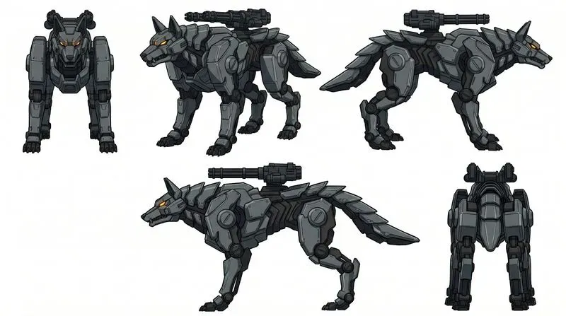 Mecha Robot Design Character Turnarounds