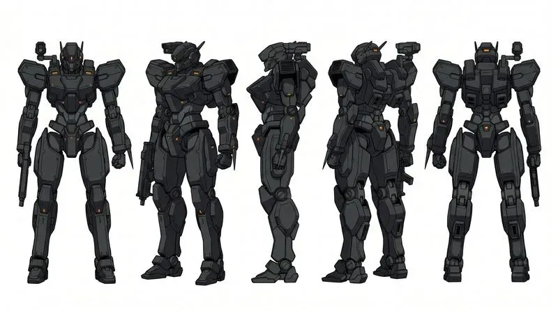 Mecha Robot Design Character Turnarounds