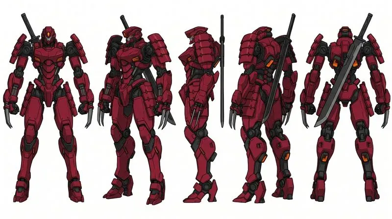 Mecha Robot Design Character Turnarounds