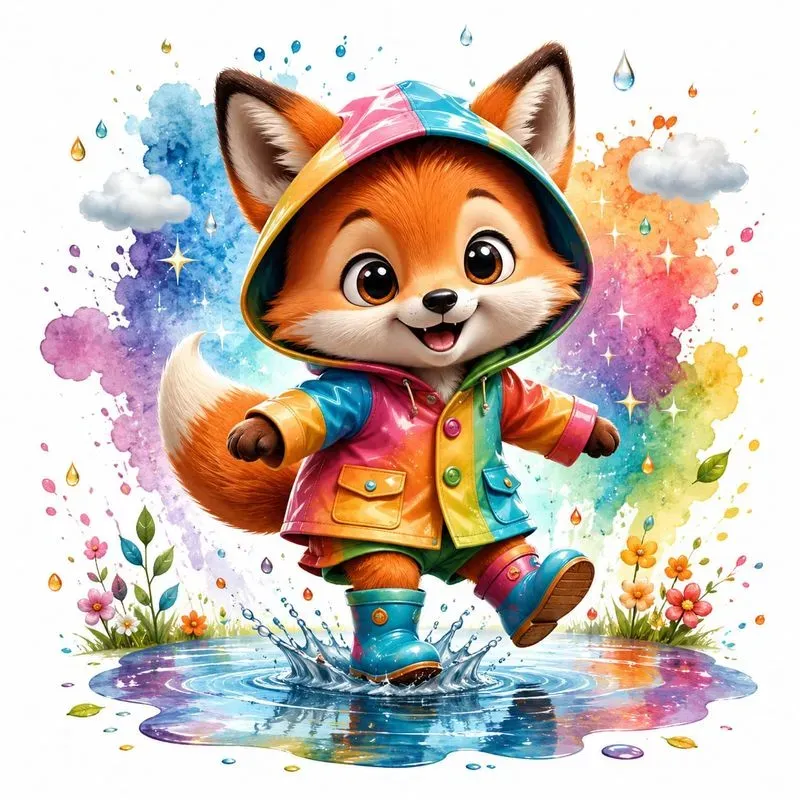 Whimsical Rainy Animal Tees