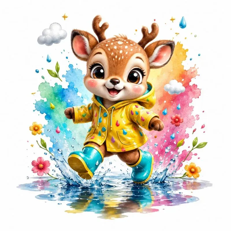 Whimsical Rainy Animal Tees