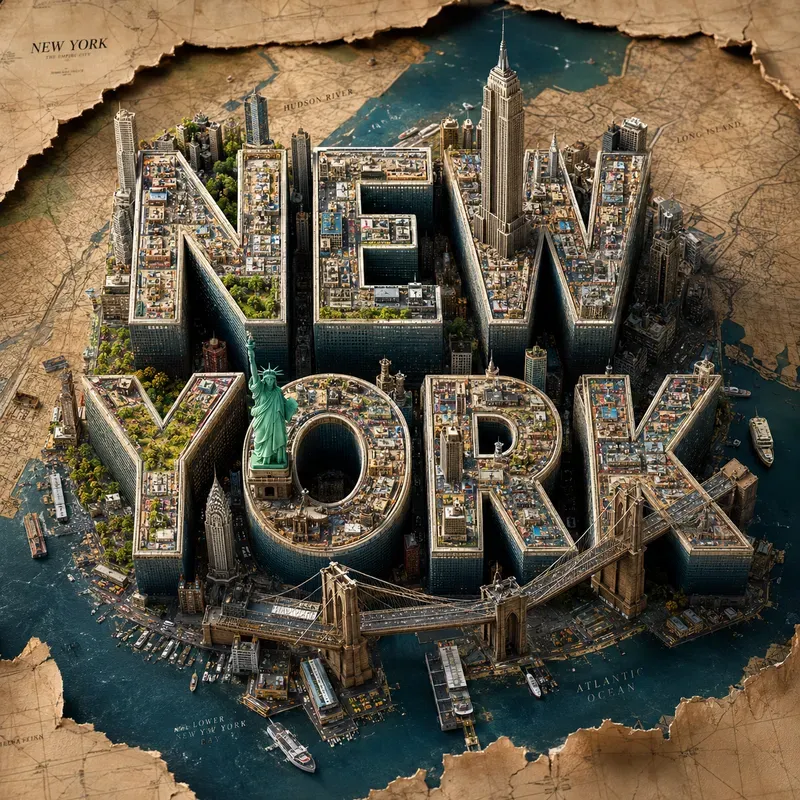 Epic City Typography Map Worlds