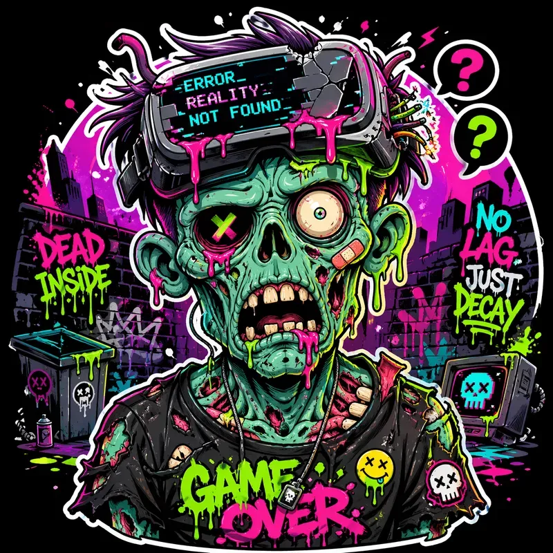 Neon Graffiti Zombie Sticker Generator