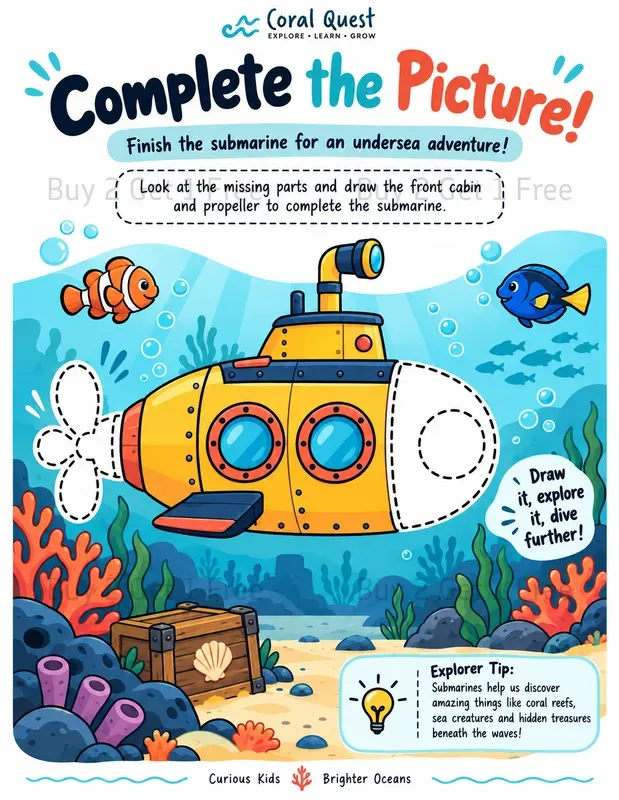 Kids Complete The Picture Worksheets