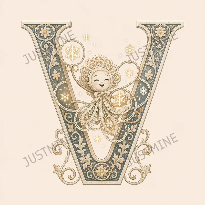 Elegant Mascot Floral Letters